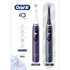 "Oral-B iO Series 8n DUO Electric Toothbrush - Black/Purple | Ultimate Clean & Smart Technology"
